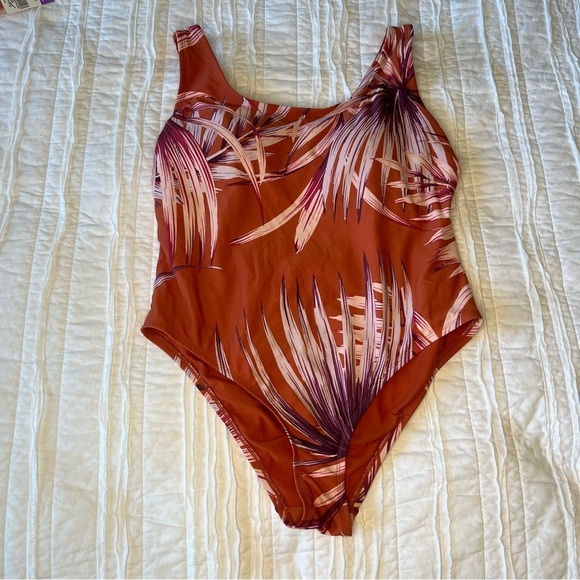 2/$30 Palisades Beach Club burnt ochre palm desert one piece swimsuit, size 14W - Picture 9 of 9